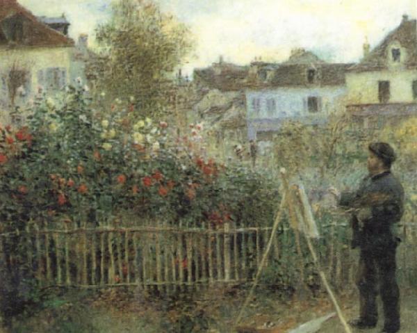 Pierre-Auguste Renoir Monet Painting in his Garden Sweden oil painting art